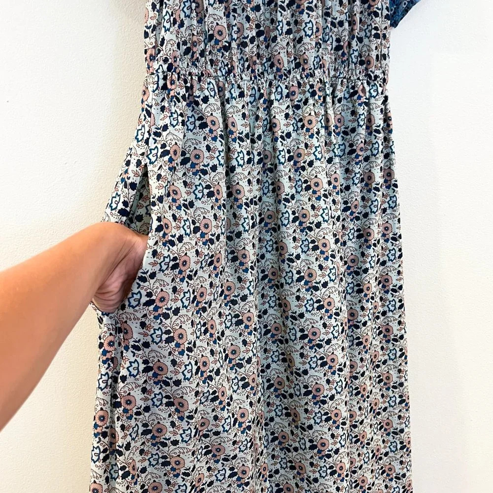 Othilia Anthro Floral Ruffle Sleeve Floral Cottagecore Bohemian Maxi Dress S - Picture 8 of 12